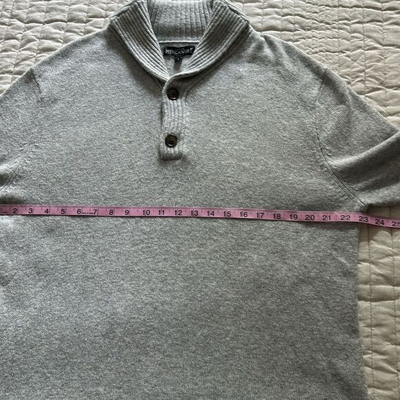J. Crew Mercantile Men’s Wool Blend Grey shawl-collar Pullover Sweater K3331 L - Picture 6 of 8